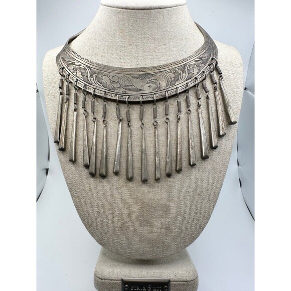 Thailand Hill tribe collar bib choker necklace - Picture 2 of 7